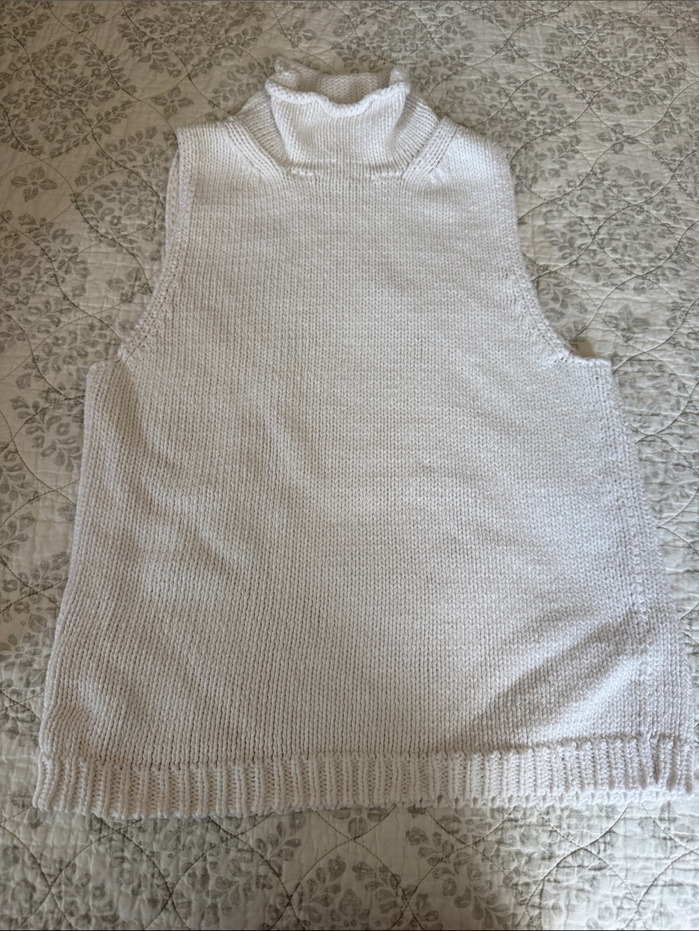 J. Crew Cream Sleeveless Turtleneck Knit Vest